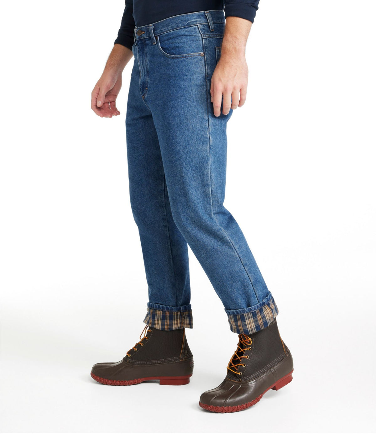 L.L.Bean Men's Double L® Jeans, Classic Fit, Flannel-Lined Stonewashed