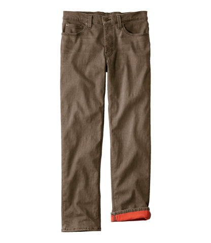 L.L.Bean Men's BeanFlex® Jeans, Standard Athletic Fit, Fleece-Lined Dark Cinder