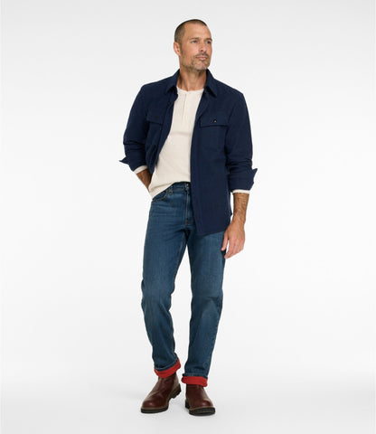 L.L.Bean Men's BeanFlex® Jeans, Standard Athletic Fit, Fleece-Lined Dark Cinder