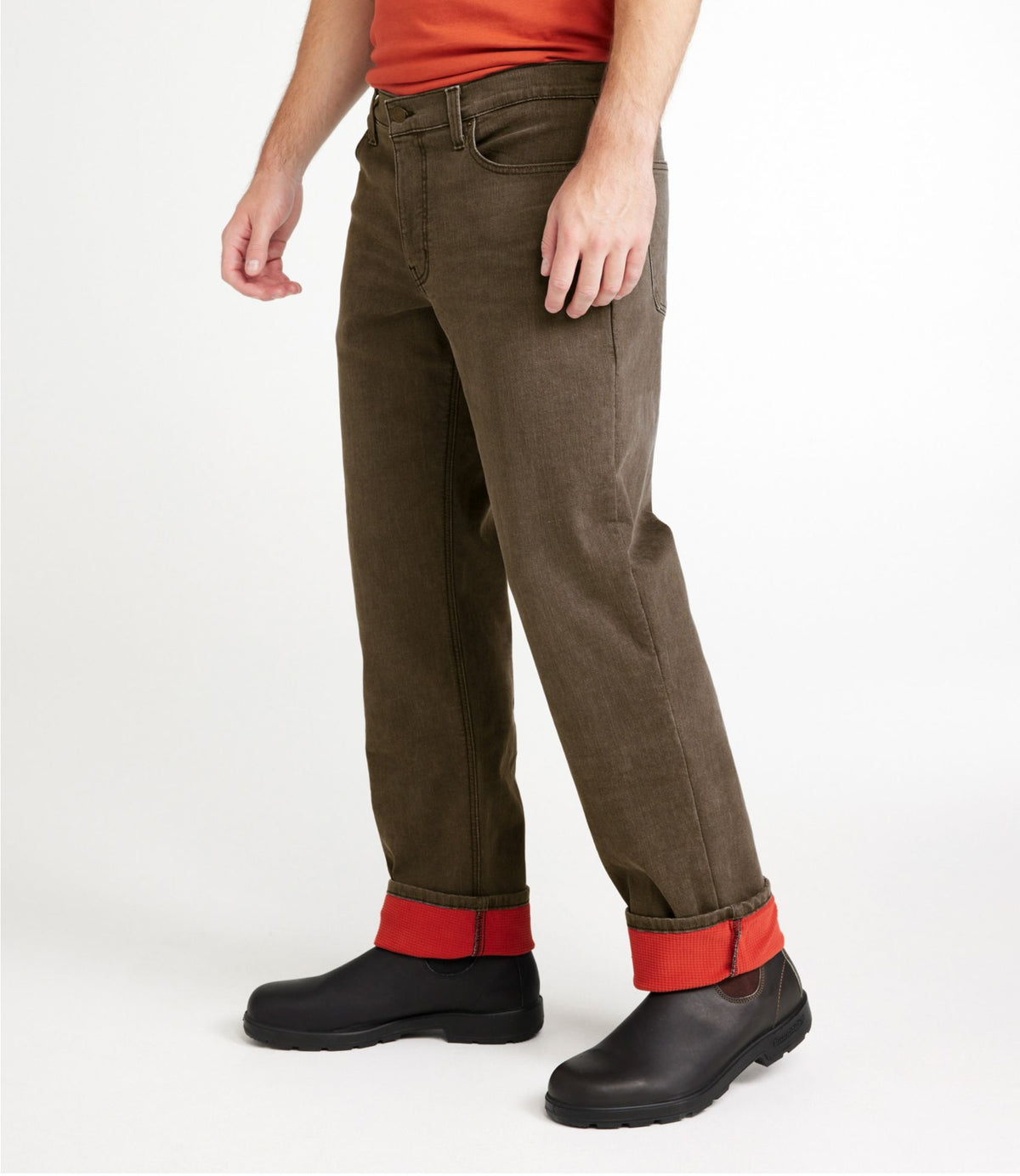 L.L.Bean Men's BeanFlex® Jeans, Standard Athletic Fit, Fleece-Lined Dark Cinder