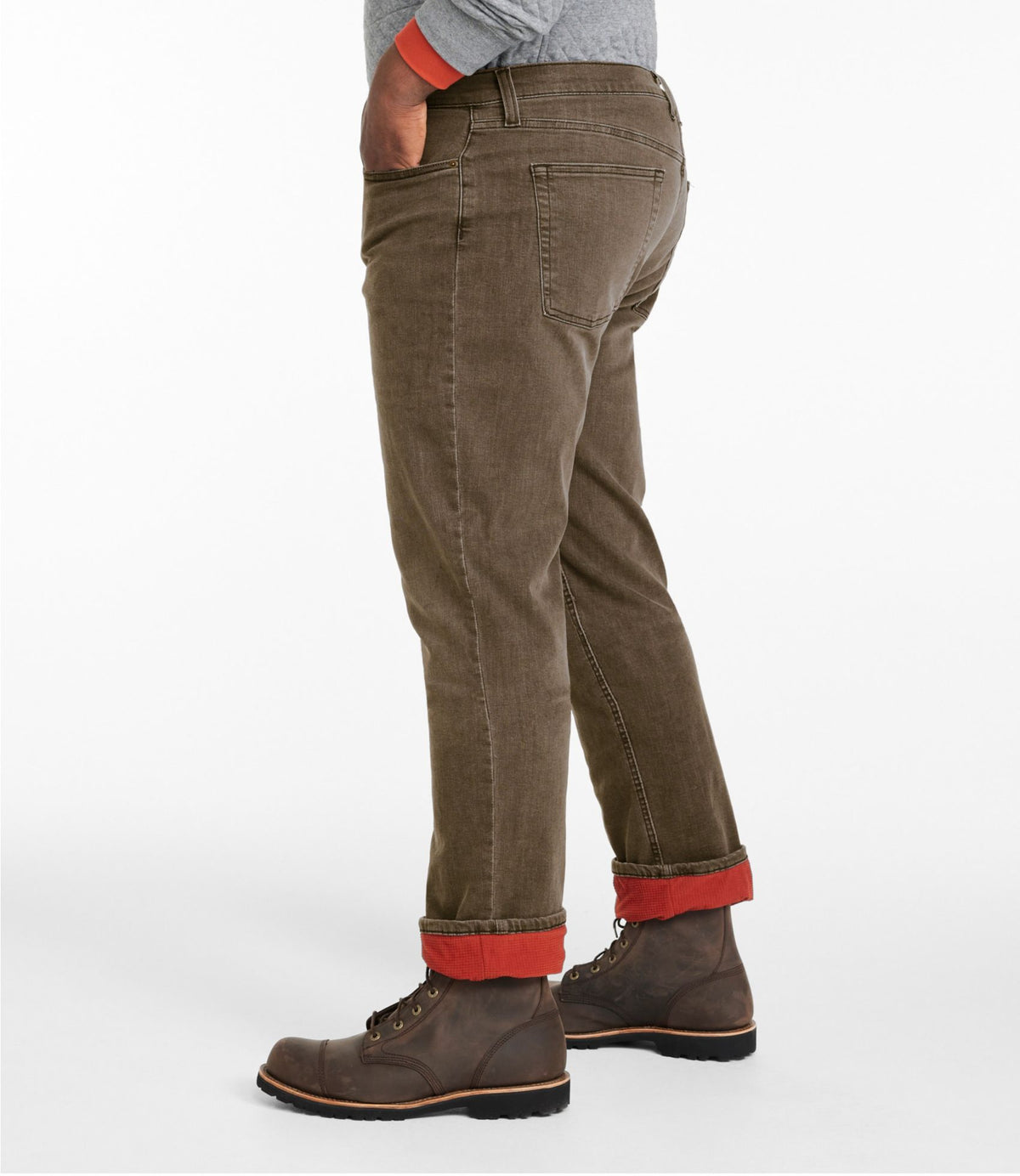 L.L.Bean Men's BeanFlex® Jeans, Standard Athletic Fit, Fleece-Lined Dark Cinder