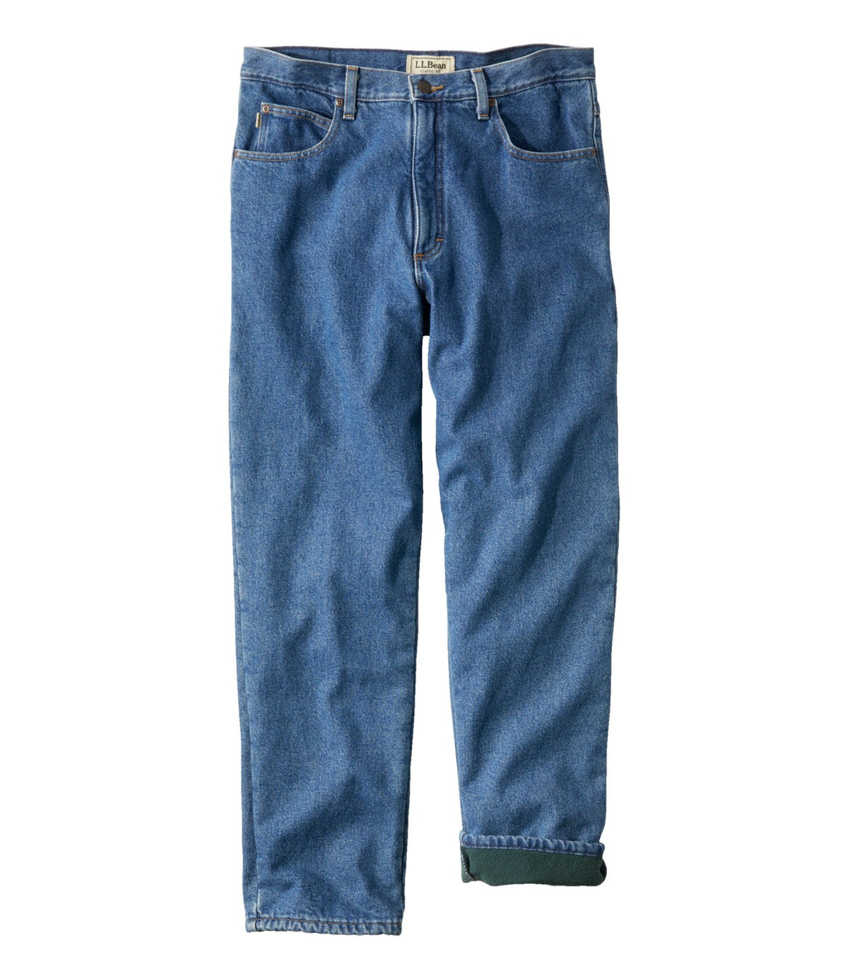 L.L.Bean Men's Double L® Jeans, Classic Fit, Fleece-Lined Stonewashed