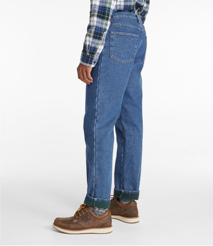 L.L.Bean Men's Double L® Jeans, Classic Fit, Fleece-Lined Stonewashed