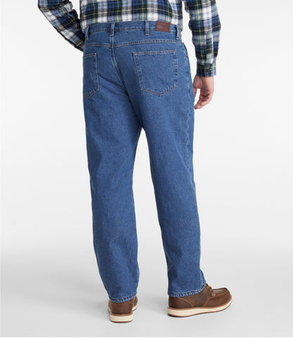 L.L.Bean Men's Double L® Jeans, Classic Fit, Fleece-Lined Stonewashed