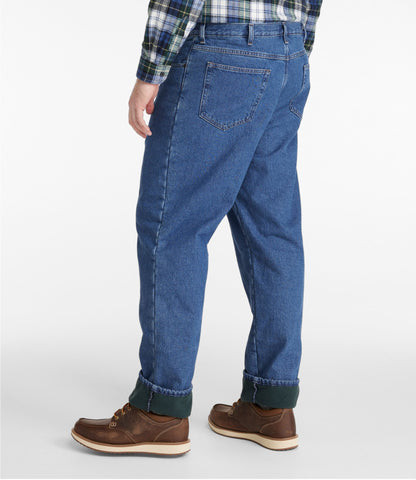 L.L.Bean Men's Double L® Jeans, Classic Fit, Fleece-Lined Stonewashed