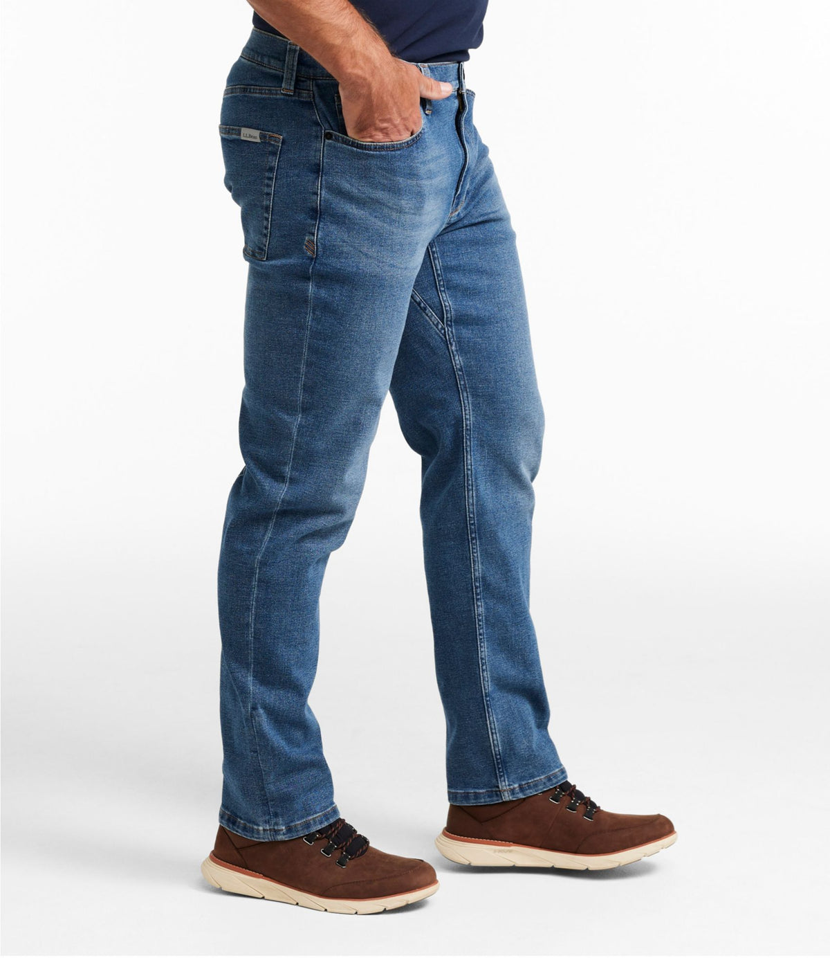 L.L.Bean Men's Comfort Stretch Performance® Jeans, Standard Fit Medium Indigo