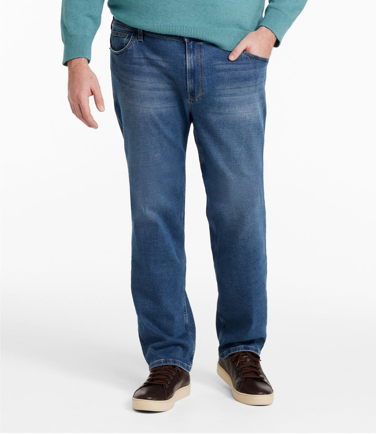 L.L.Bean Men's Comfort Stretch Performance® Jeans, Standard Fit Medium Indigo