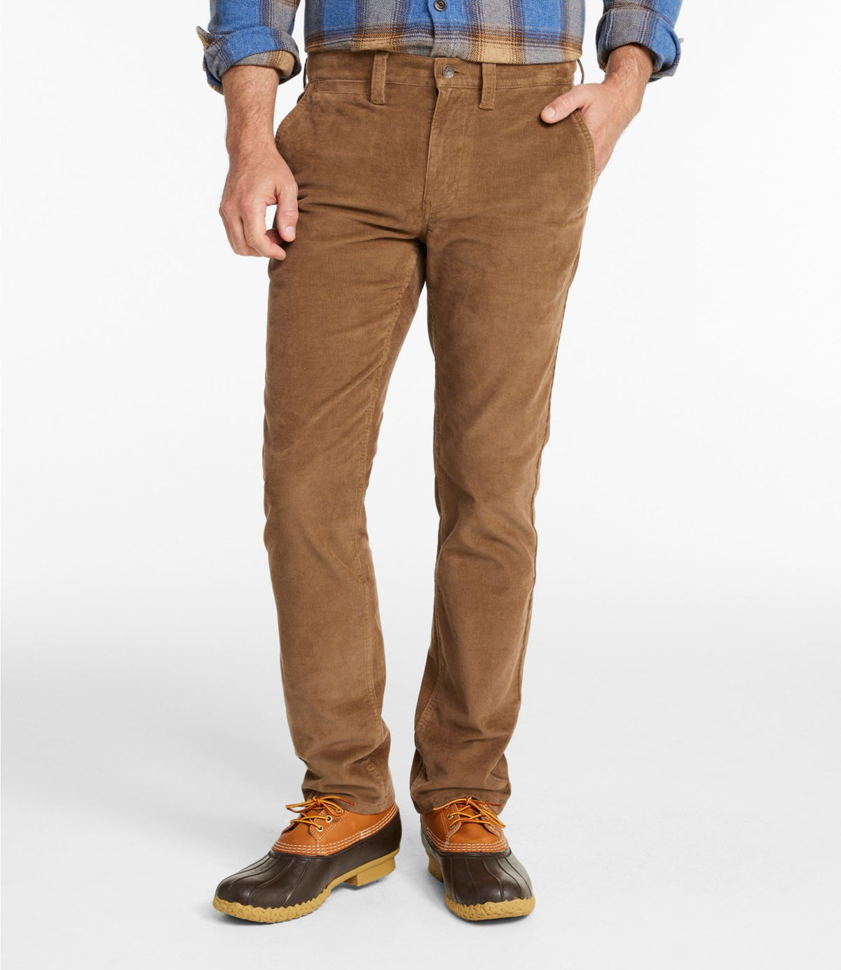 L.L.Bean Men's BeanFlex® Corduroy Pants, Chinos, Standard Fit Dune Brown