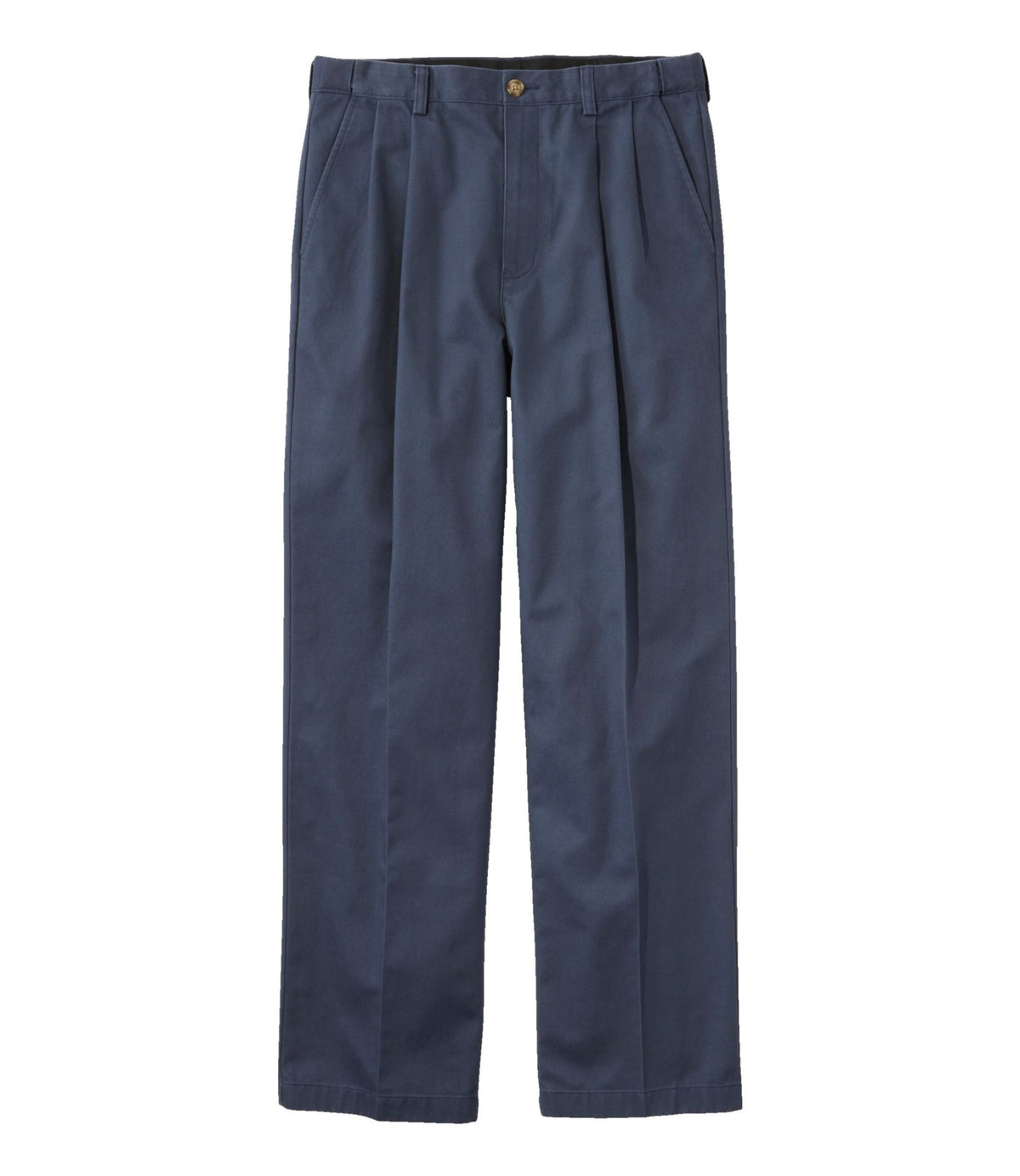 L.L.Bean Men's Wrinkle-Free Double L® Chinos, Natural Fit, Hidden Comfort, Pleated Carbon Navy