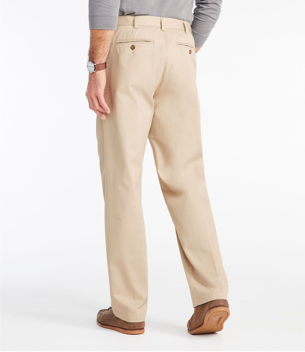 L.L.Bean Men's Wrinkle-Free Double L® Chinos, Natural Fit, Hidden Comfort, Pleated Carbon Navy