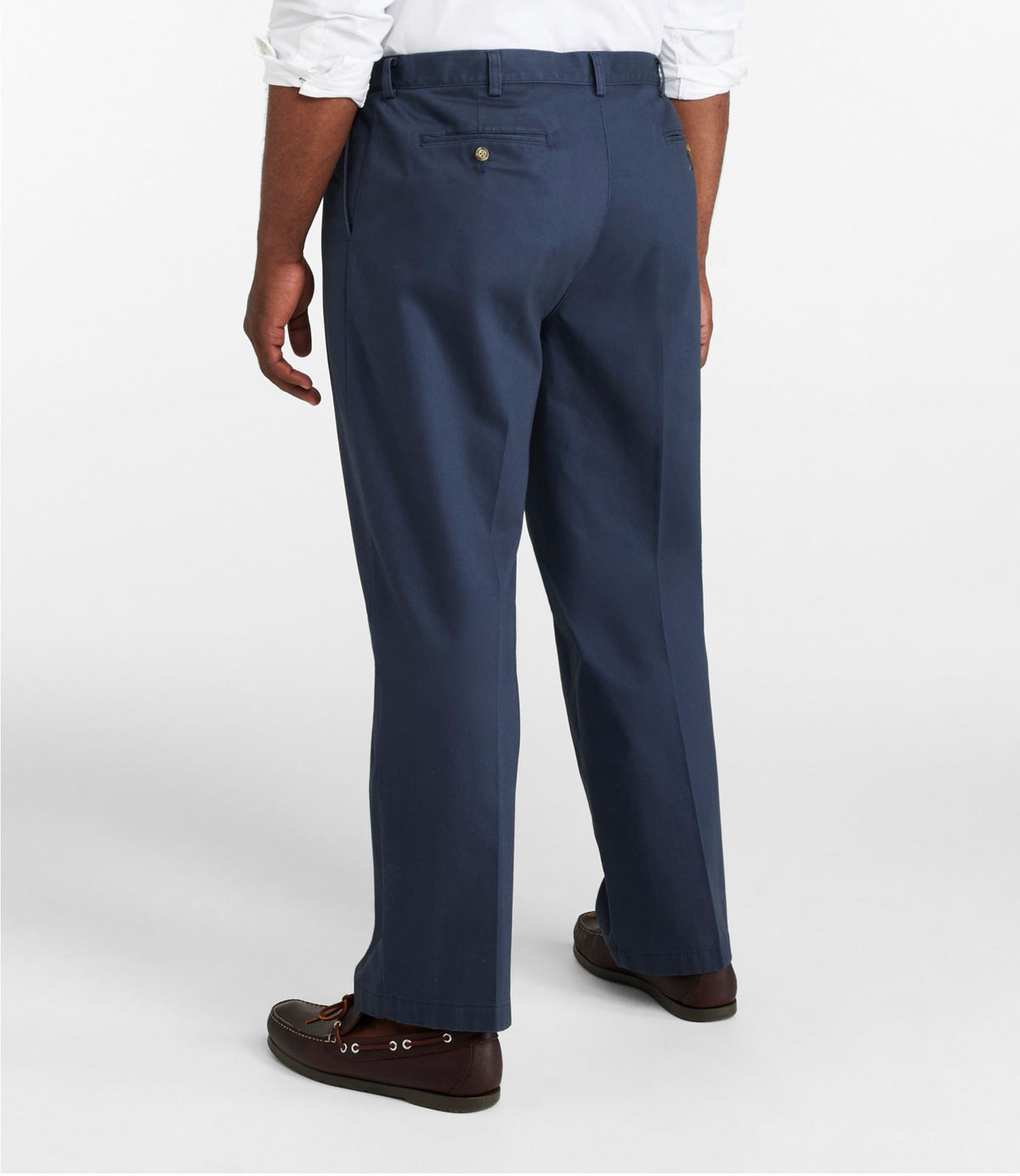 L.L.Bean Men's Wrinkle-Free Double L® Chinos, Natural Fit, Hidden Comfort, Pleated Carbon Navy