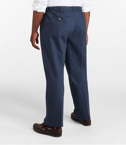 L.L.Bean Men's Wrinkle-Free Double L® Chinos, Natural Fit, Hidden Comfort, Pleated Carbon Navy