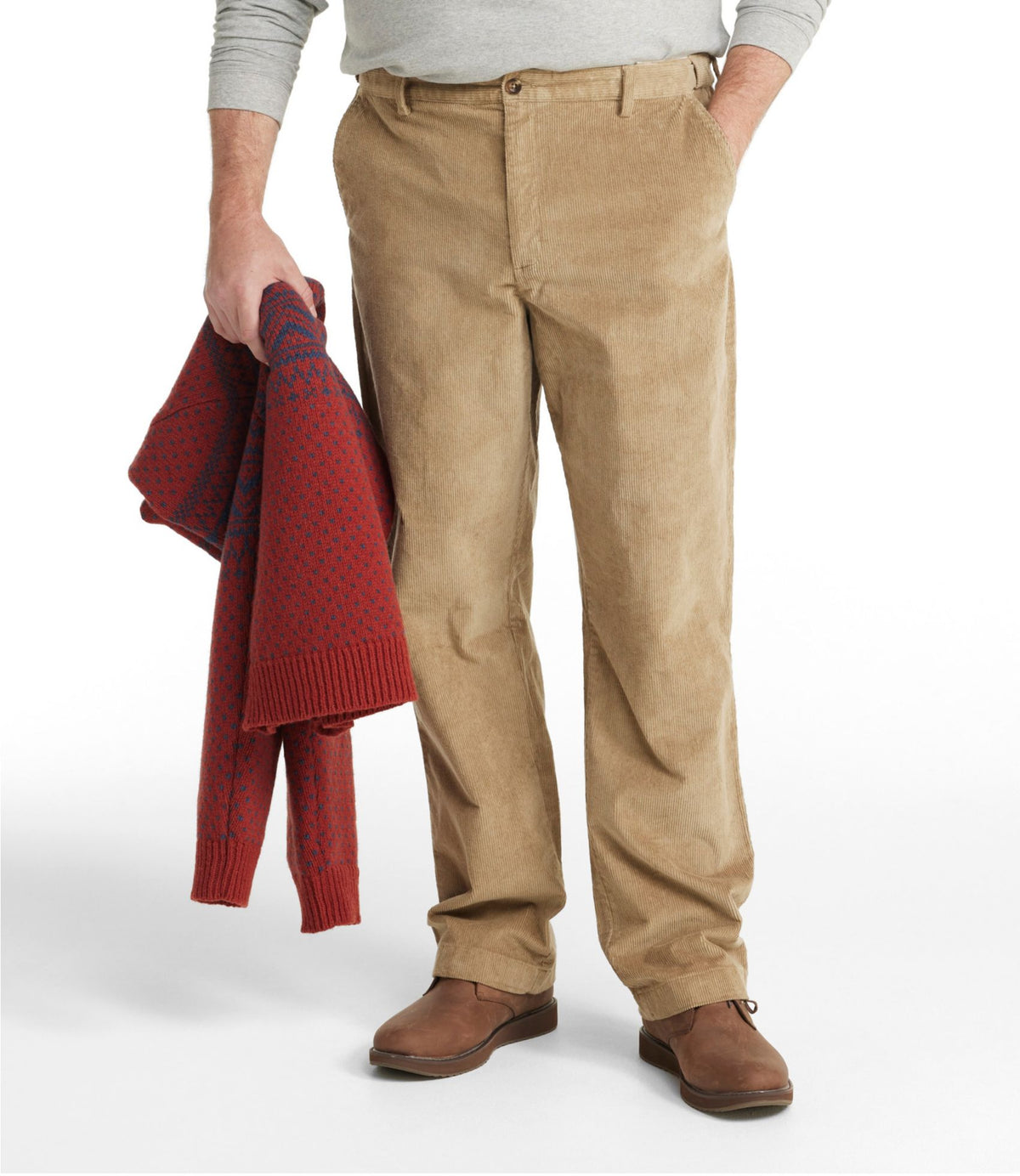 L.L.Bean Men's L.L.Bean Stretch Country Corduroy Pants, Classic Fit Antique Olive