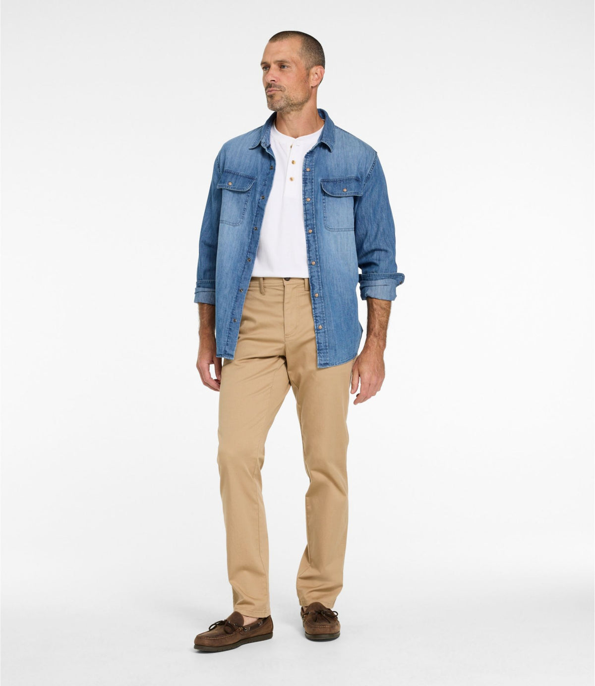 L.L.Bean Men's Sunwashed Khaki Pants, Standard Fit Carbon Navy
