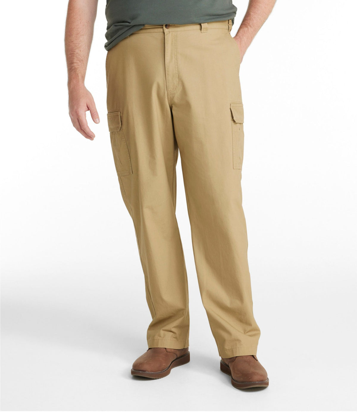 L.L.Bean Men's Tropic-Weight Cargo Pants, Natural Fit, Comfort Waist Dusty Olive