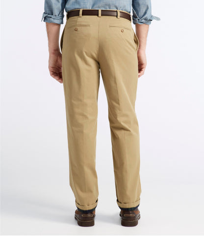 L.L.Bean Men's Double L® Chinos, Natural Fit, Plain Front, Flannel-Lined Dark Khaki