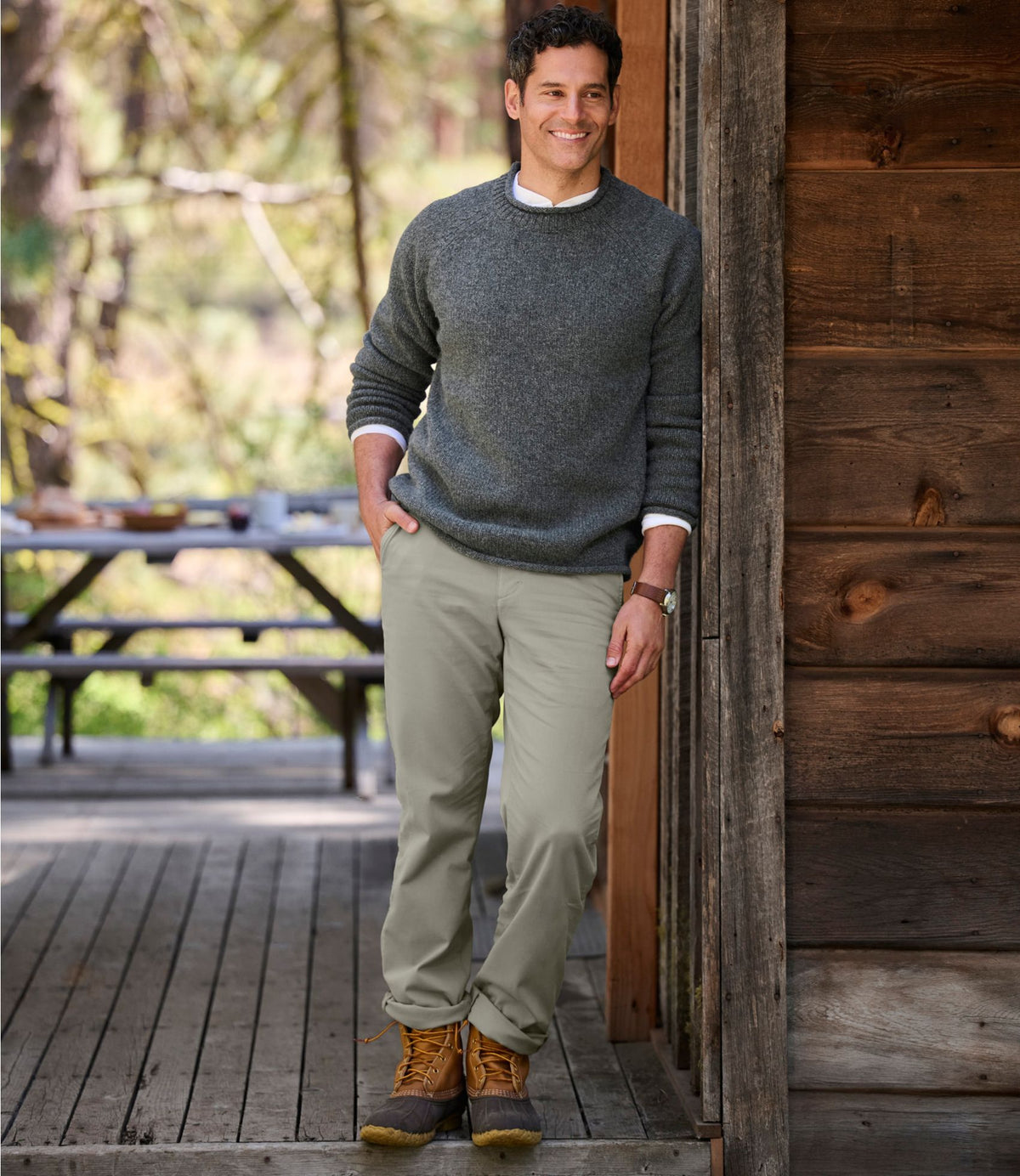 L.L.Bean Men's Comfort Stretch® Chino Pants, Standard Fit Carbon Navy