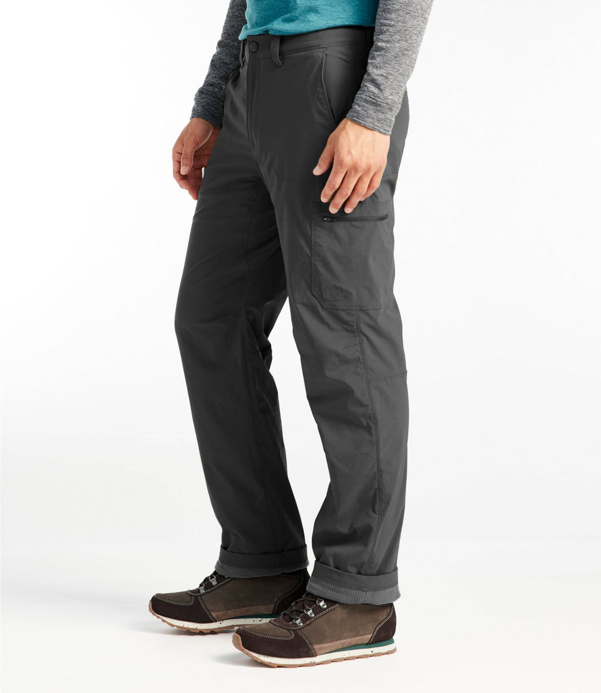 L.L.Bean Men's Cresta Pants, Standard Fit, Fleece-Lined Alloy Gray