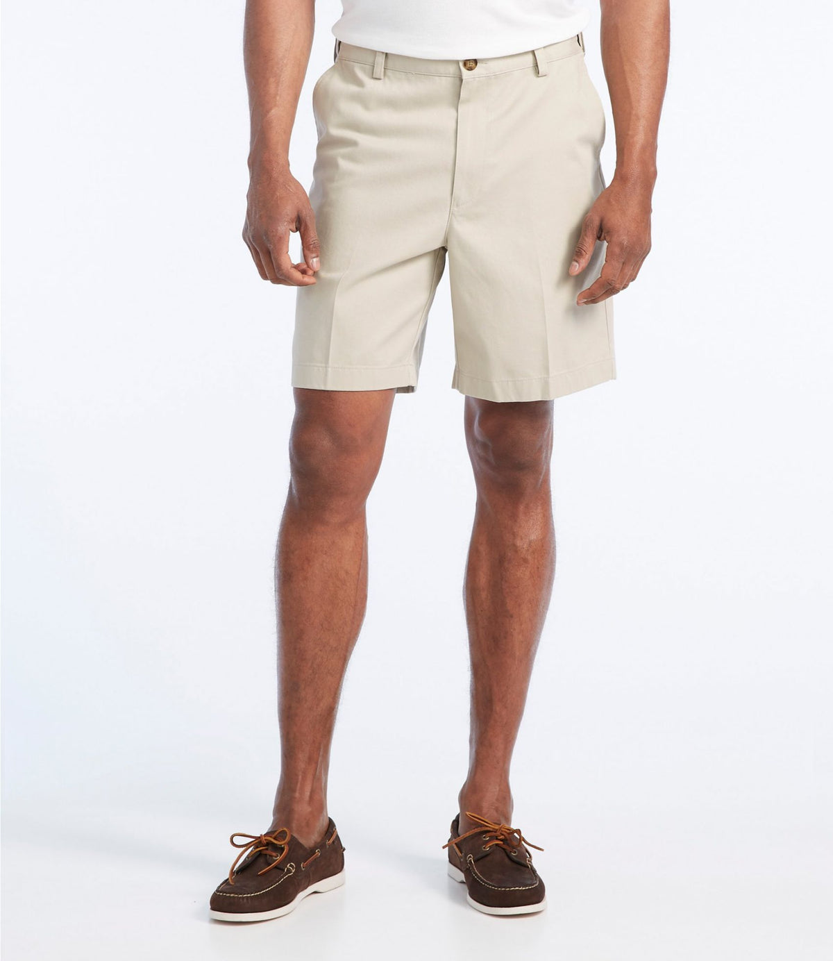 L.L.Bean Men's Wrinkle-Free Double L® Chino Shorts, Natural Fit, Hidden Comfort Waist, 8" Carbon Navy