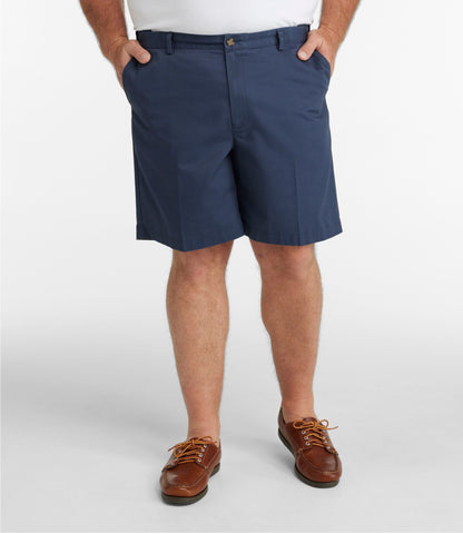 L.L.Bean Men's Wrinkle-Free Double L® Chino Shorts, Natural Fit, Hidden Comfort Waist, 8" Carbon Navy