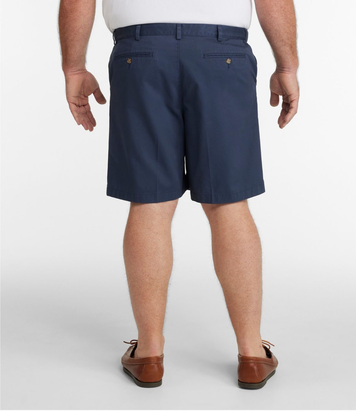L.L.Bean Men's Wrinkle-Free Double L® Chino Shorts, Natural Fit, Hidden Comfort Waist, 8" Carbon Navy