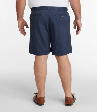 L.L.Bean Men's Wrinkle-Free Double L® Chino Shorts, Natural Fit, Hidden Comfort Waist, 8" Carbon Navy