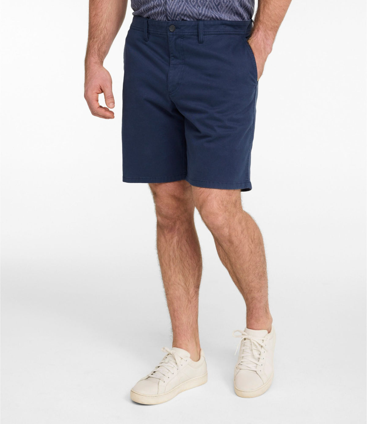 L.L.Bean Men's Sunwashed Khaki Shorts, 9" Carbon Navy