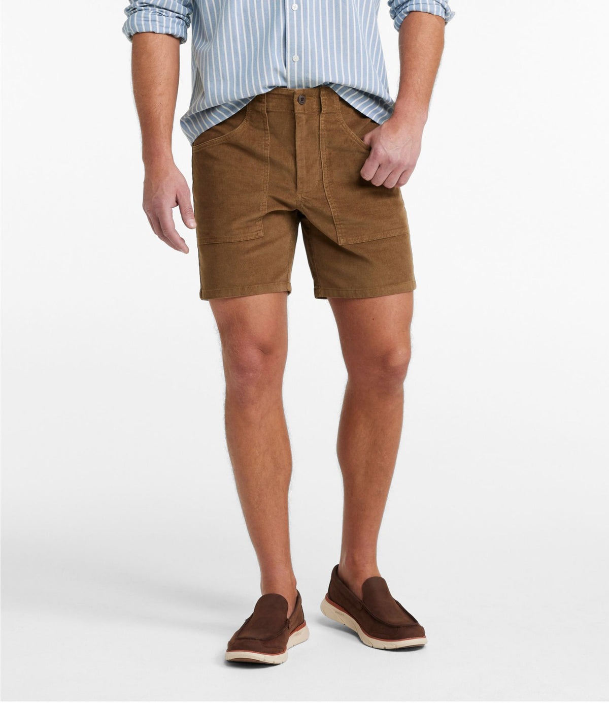 L.L.Bean Men's BeanFlex® Corduroy Shorts, 7" Cadet Blue