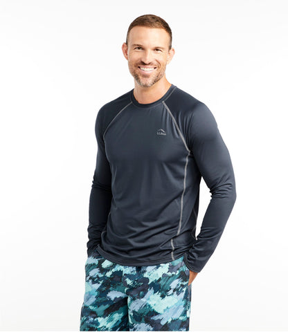 L.L.Bean Men's Swift River Cooling Rash Guard Iron Blue