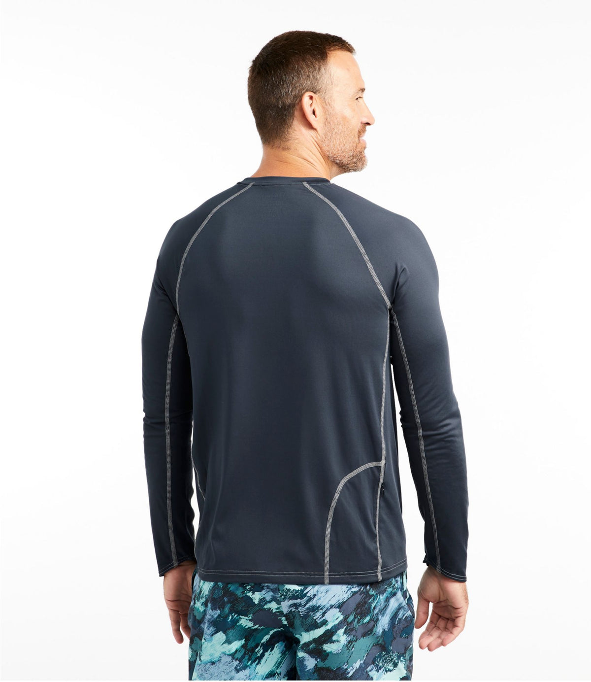 L.L.Bean Men's Swift River Cooling Rash Guard Iron Blue