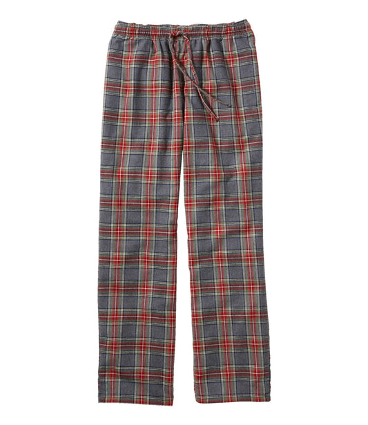 L.L.Bean Men's Scotch Plaid Flannel Sleep Pants Grey Stewart
