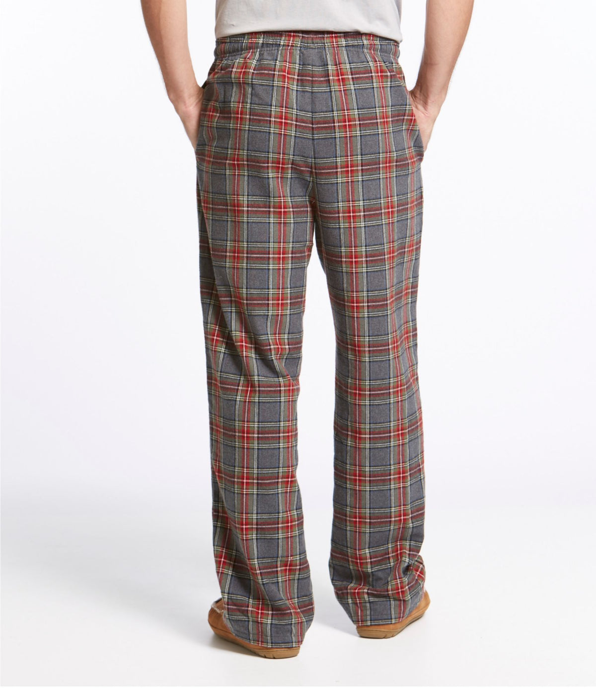 L.L.Bean Men's Scotch Plaid Flannel Sleep Pants Grey Stewart