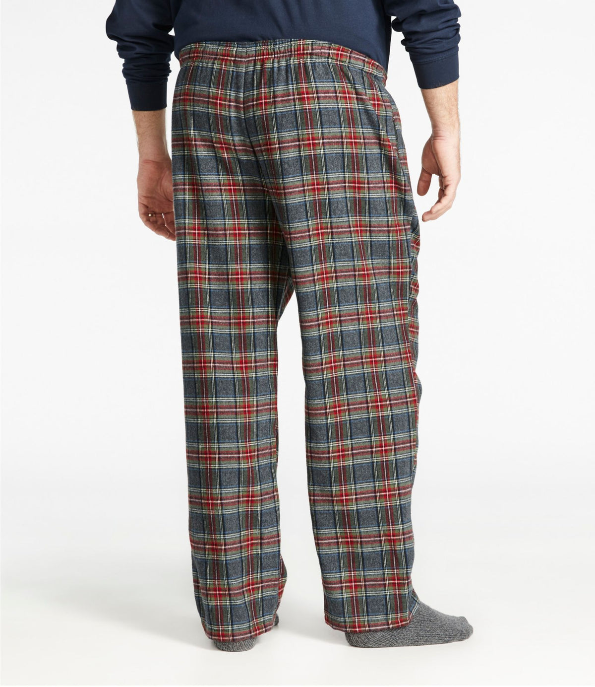 L.L.Bean Men's Scotch Plaid Flannel Sleep Pants Grey Stewart
