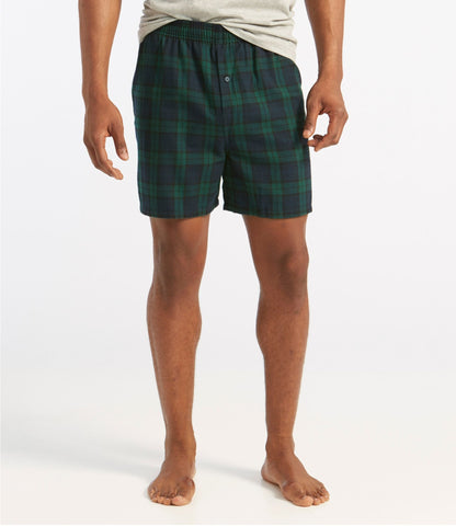 L.L.Bean Men's Scotch Plaid Flannel Boxers Black Watch Tartan