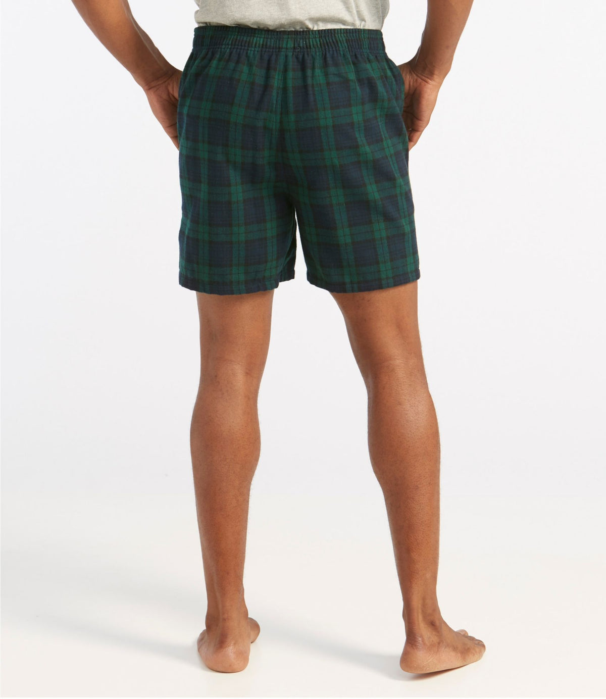L.L.Bean Men's Scotch Plaid Flannel Boxers Black Watch Tartan