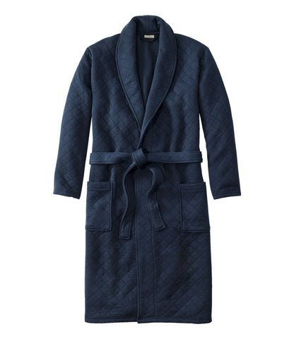 L.L.Bean Men's Quilted Robe Classic Navy