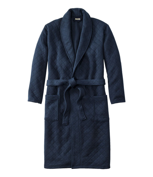 L.L.Bean Men's Quilted Robe Classic Navy