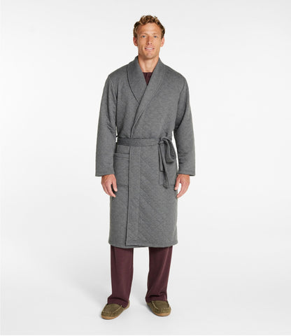 L.L.Bean Men's Quilted Robe Classic Navy