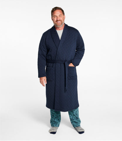 L.L.Bean Men's Quilted Robe Classic Navy