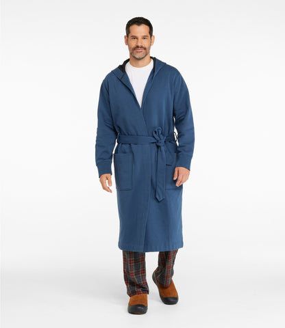 L.L.Bean Men's Mariner Sweatshirt Robe Gray Heather