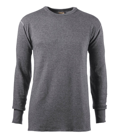 L.L.Bean Men's Double-Layer Underwear, Crewneck Charcoal Heather