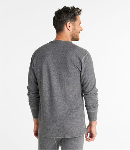 L.L.Bean Men's Double-Layer Underwear, Crewneck Charcoal Heather