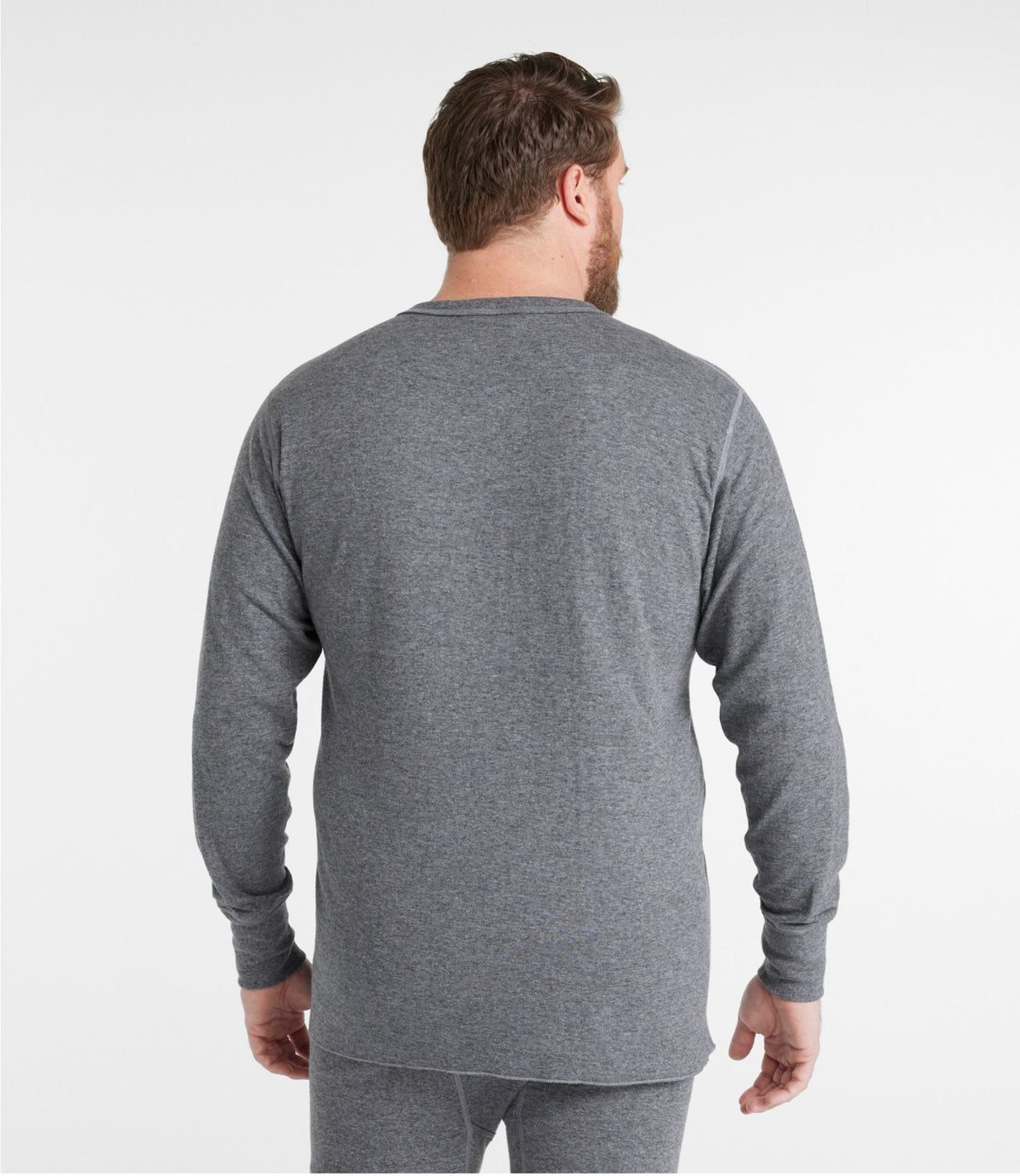 L.L.Bean Men's Double-Layer Underwear, Crewneck Charcoal Heather