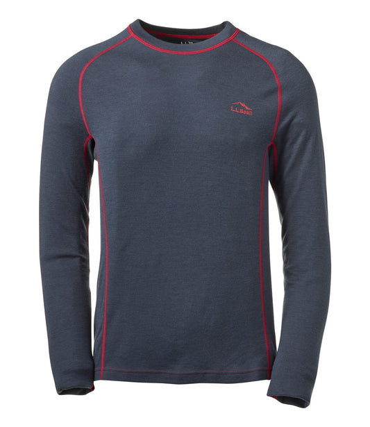 L.L.Bean Men's Cresta Wool Midweight 250 Crew Top Carbon Navy