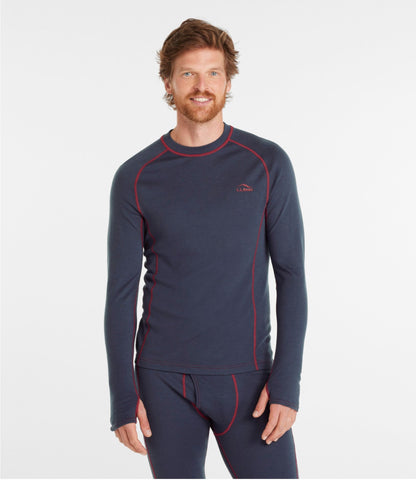 L.L.Bean Men's Cresta Wool Midweight 250 Crew Top Carbon Navy