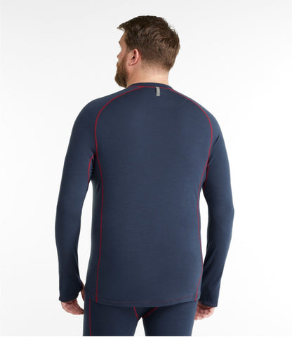 L.L.Bean Men's Cresta Wool Midweight 250 Crew Top Carbon Navy