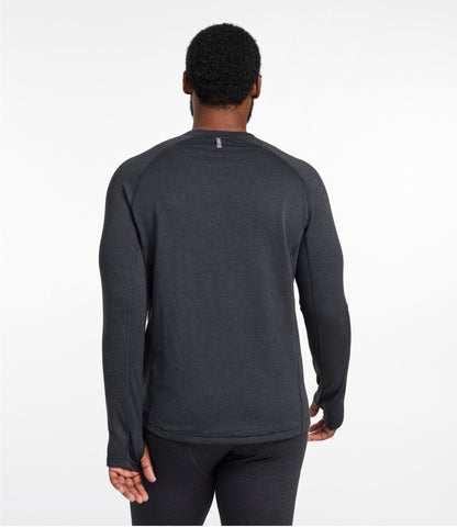 L.L.Bean Men's L.L.Bean Midweight Base Layer Crew Top Carbon Navy