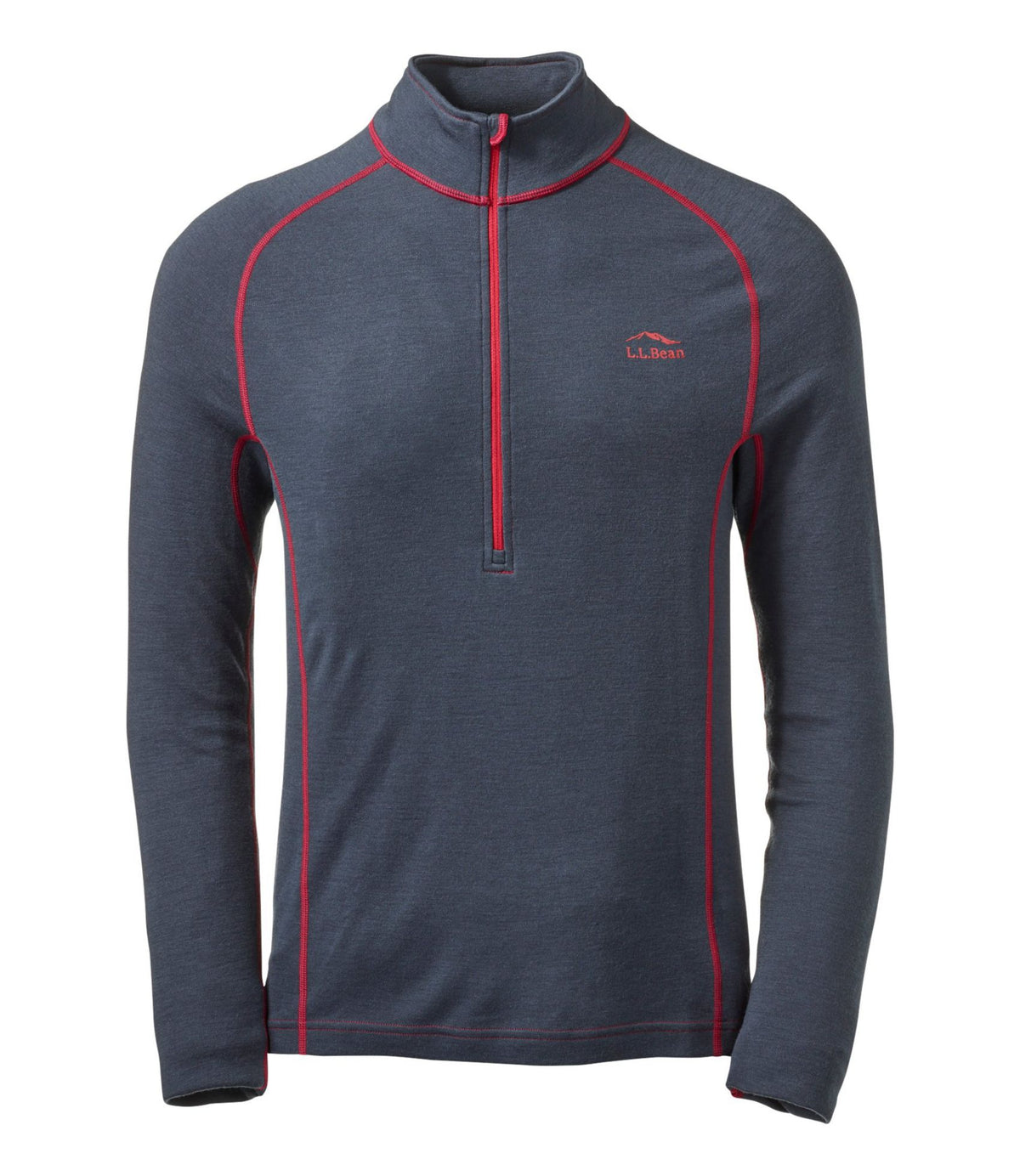 L.L.Bean Men's Cresta Midweight 250 Quarter-Zip Top Carbon Navy