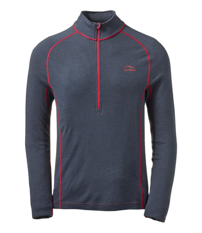 L.L.Bean Men's Cresta Midweight 250 Quarter-Zip Top Carbon Navy