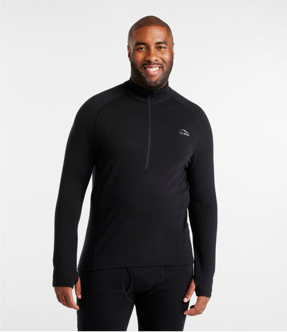 L.L.Bean Men's Cresta Midweight 250 Quarter-Zip Top Carbon Navy